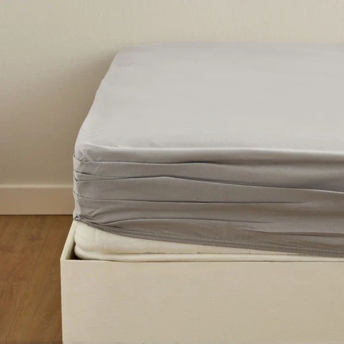 Karaca Home Spannbettlaken Doppelbett Hellgrau aus 100 % Baumwolle