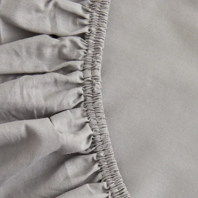 Karaca Home Spannbettlaken Doppelbett Hellgrau aus 100 % Baumwolle