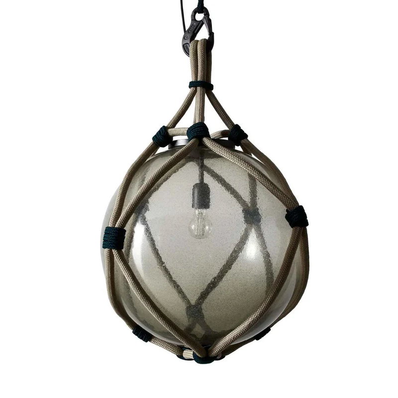 Blown Glass and Rope Outdoor Lamp BOLLICOSA NAUTILUS, designed by Cassina