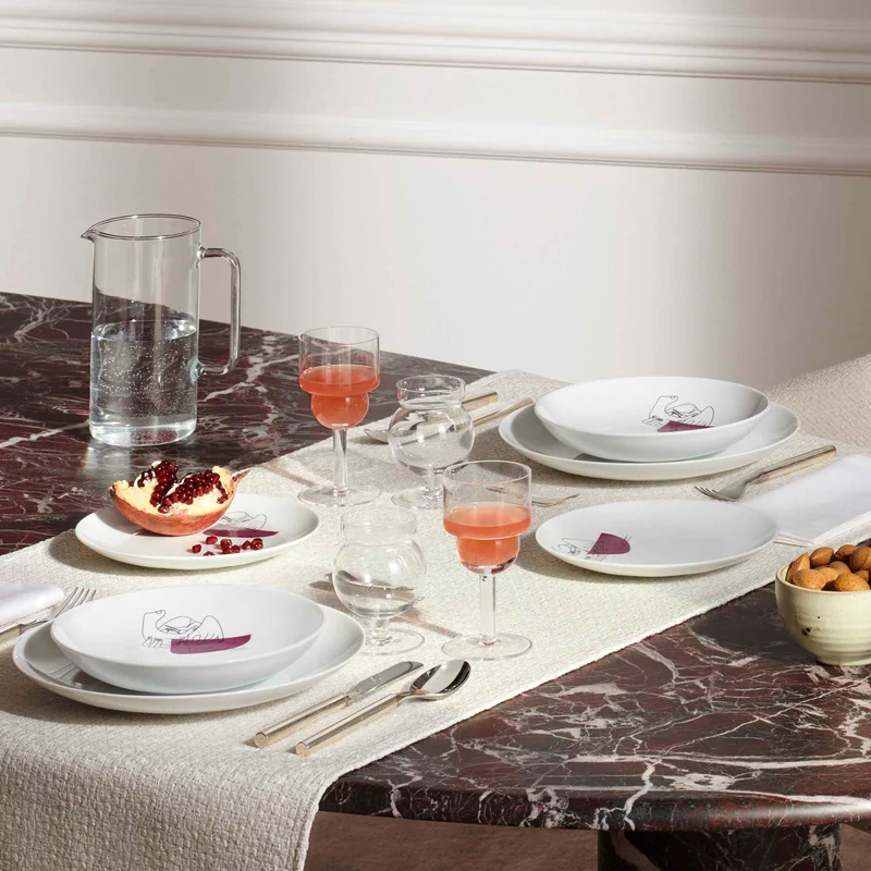 Porcelain Dessert Plate Set SERVICE PRUNIER, designed by Richard Ginori for Cassina