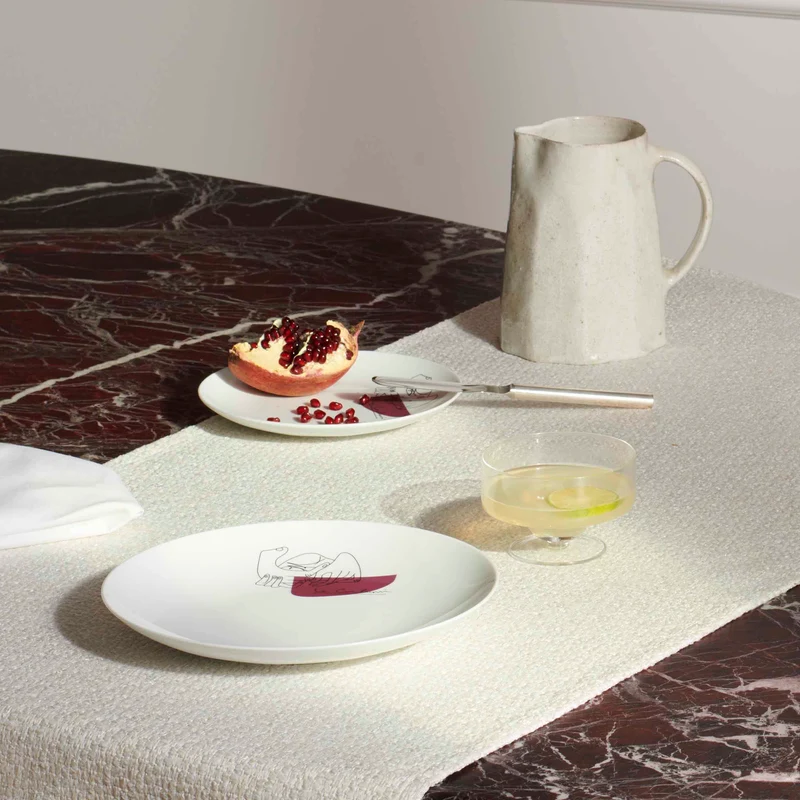 Porcelain Dessert Plate Set SERVICE PRUNIER, designed by Richard Ginori for Cassina