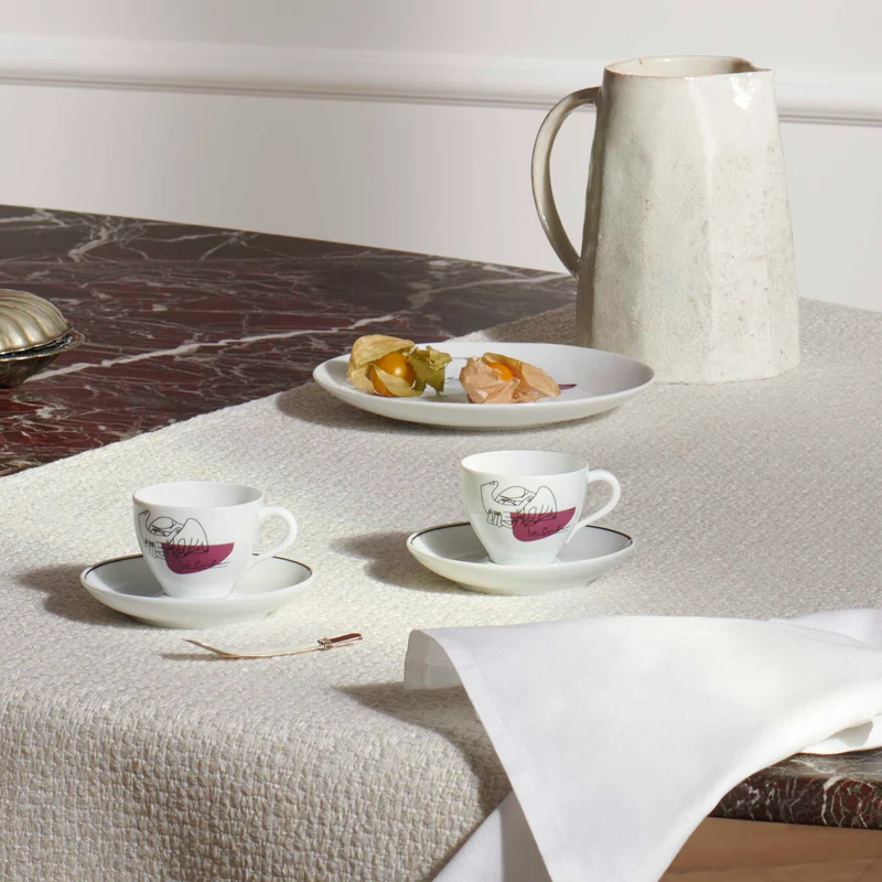 Porcelain Coffee Set SERVICE PRUNIER, designed by Richard Ginori for Cassina