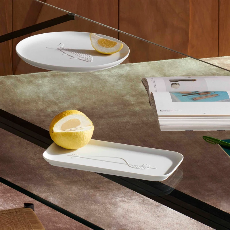 Rectangular Porcelain Tray LA COURSE DU SOLEIL, designed by Richard Ginori for Cassina