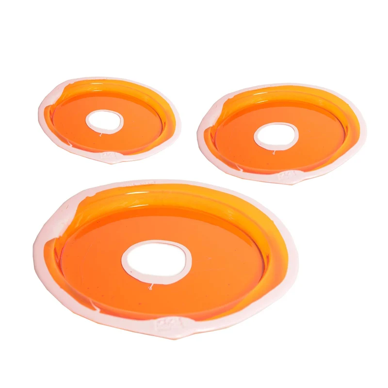 Resin Round Tray TRY-TRAY Orange Set of Three by Gaetano Pesce for Fish Design