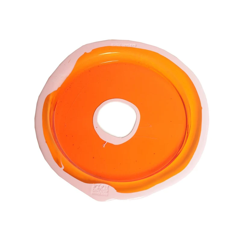 Resin Round Tray TRY-TRAY Orange Set of Three by Gaetano Pesce for Fish Design