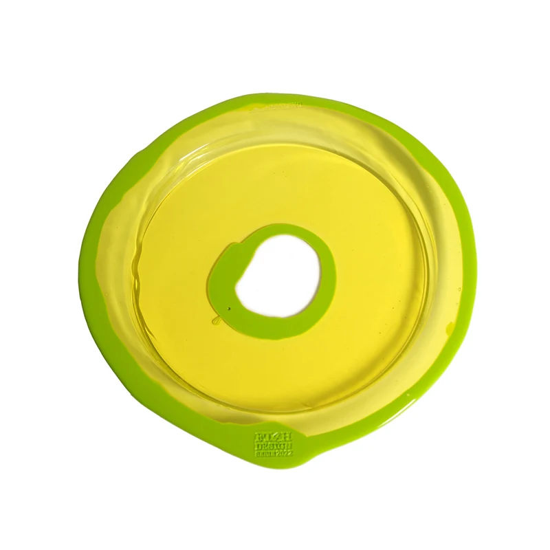 Resin Round Tray TRY-TRAY Clear Yellow and Matt Lime Set of Three by Gaetano Pesce for Fish Design