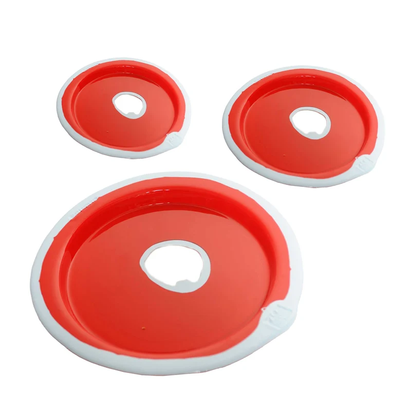 Resin Round Tray TRY-TRAY Red Set of Three by Gaetano Pesce for Fish Design
