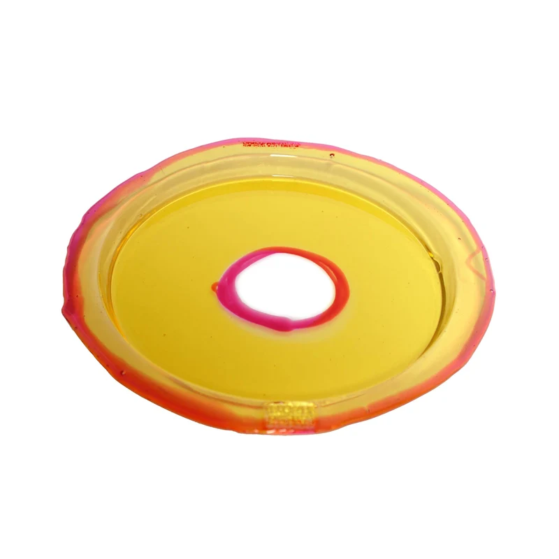 Resin Round Tray TRY-TRAY Yellow Set of Three by Gaetano Pesce for Fish Design