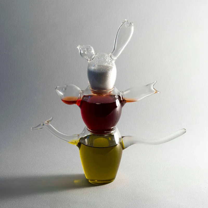 Glass Salad Dressing Set PARADISO TERRESTRE by Maria Christina Hamel for MikroDesign