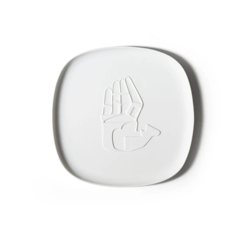 Square Porcelain Tray LA MAIN OUVERT, designed by Richard Ginori for Cassina
