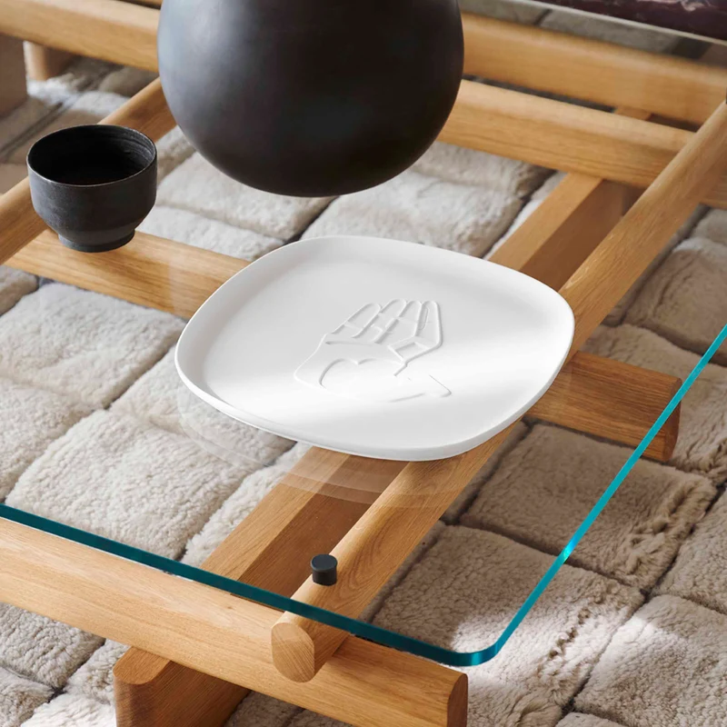 Square Porcelain Tray LA MAIN OUVERT, designed by Richard Ginori for Cassina