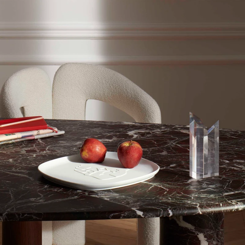 Square Porcelain Tray LA MAIN OUVERT, designed by Richard Ginori for Cassina