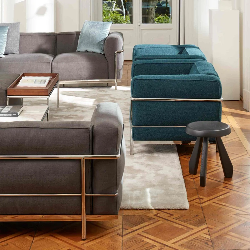 Wood Stool TABOURET MERIBEL, designed by Charlotte Perriand for Cassina