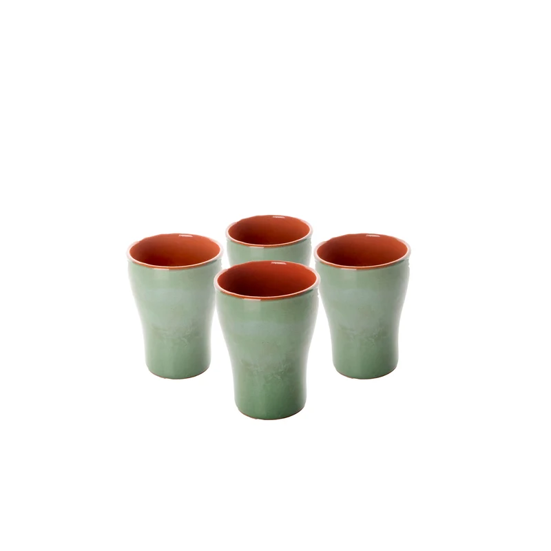 Ceramic Glass OLLA VERITAS Set of Four by MikroDesign