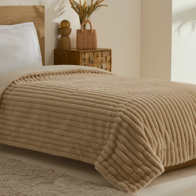 Karaca Rabbit Sher Einzelbettdecke Beige