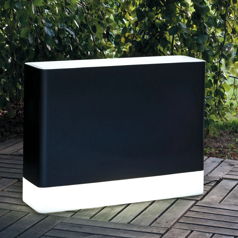 Outdoor Rectangular Vase O/E with Light by Serralunga