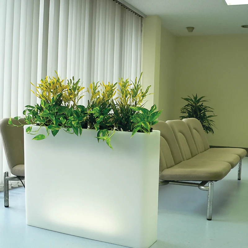 Outdoor Rectangular Vase O/E with Light by Serralunga