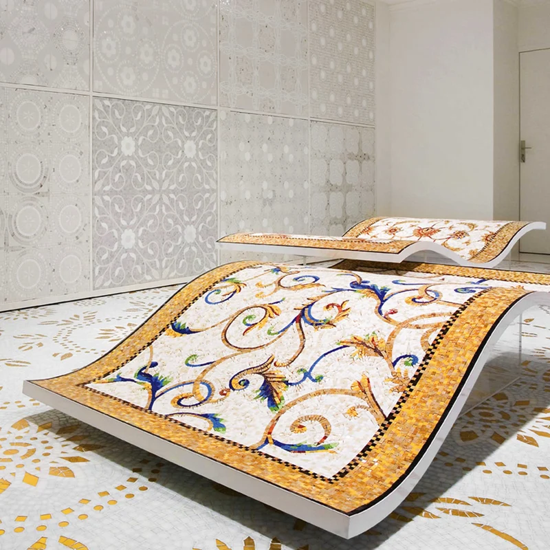 Mosaic Rug ANZIS GOLD by Sicis