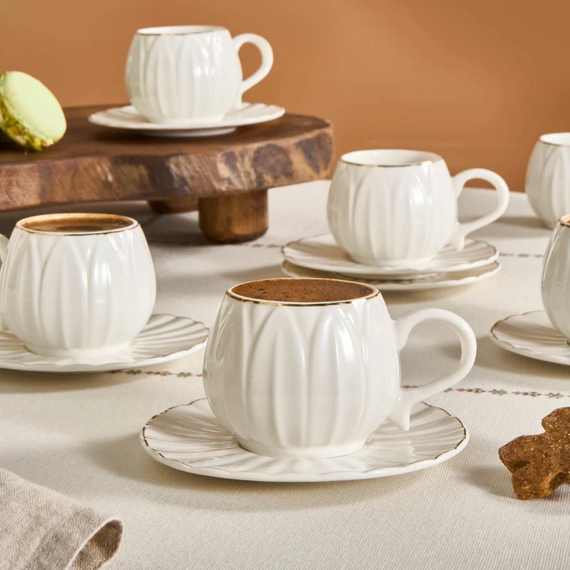 Karaca Eylül Kaffeetasse für 6 Personen 85 Ml