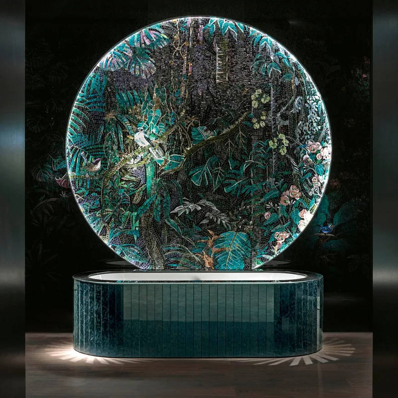 Mosaic GIAVA DARK CIRCLE by Sicis