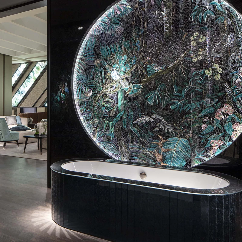 Mosaic GIAVA DARK CIRCLE by Sicis