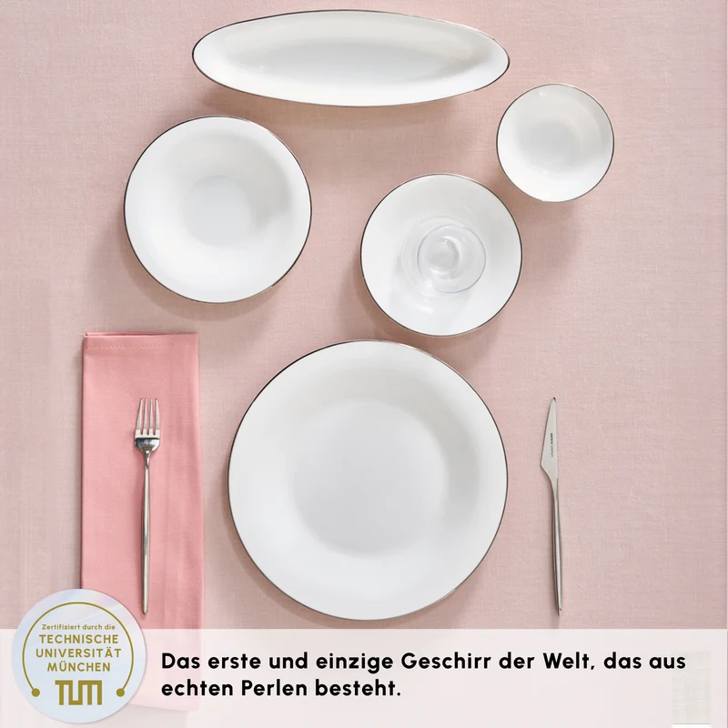 Karaca Fine Pearl New Fame Frühstücksset für 6 Personen, 26-teilig – Platin