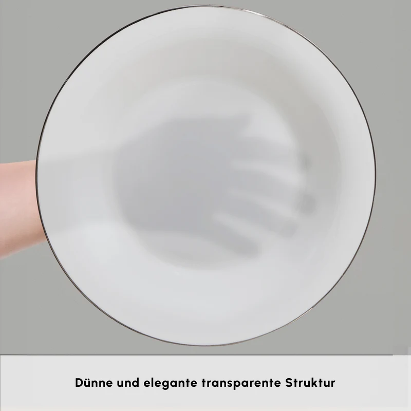 Karaca Fine Pearl New Fame Frühstücksset für 6 Personen, 26-teilig – Platin