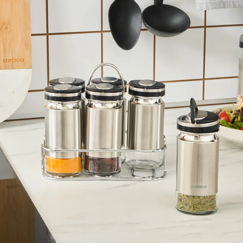 Karaca Stellum, 6-teiliges Gewürzglas-Set, Inox