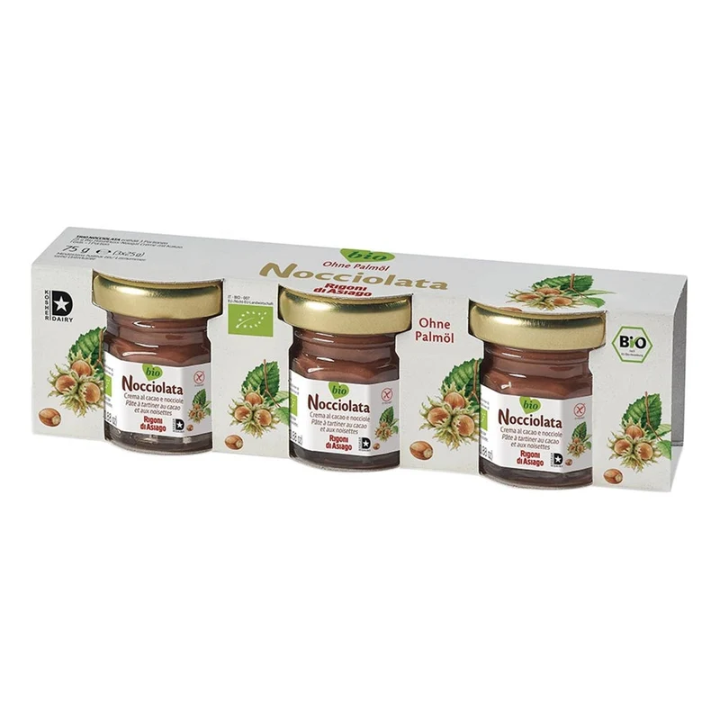 Rigoni di Asiago Nocciolata Crema Trio Pack (3 Portionsgläschen je 25g) Bio