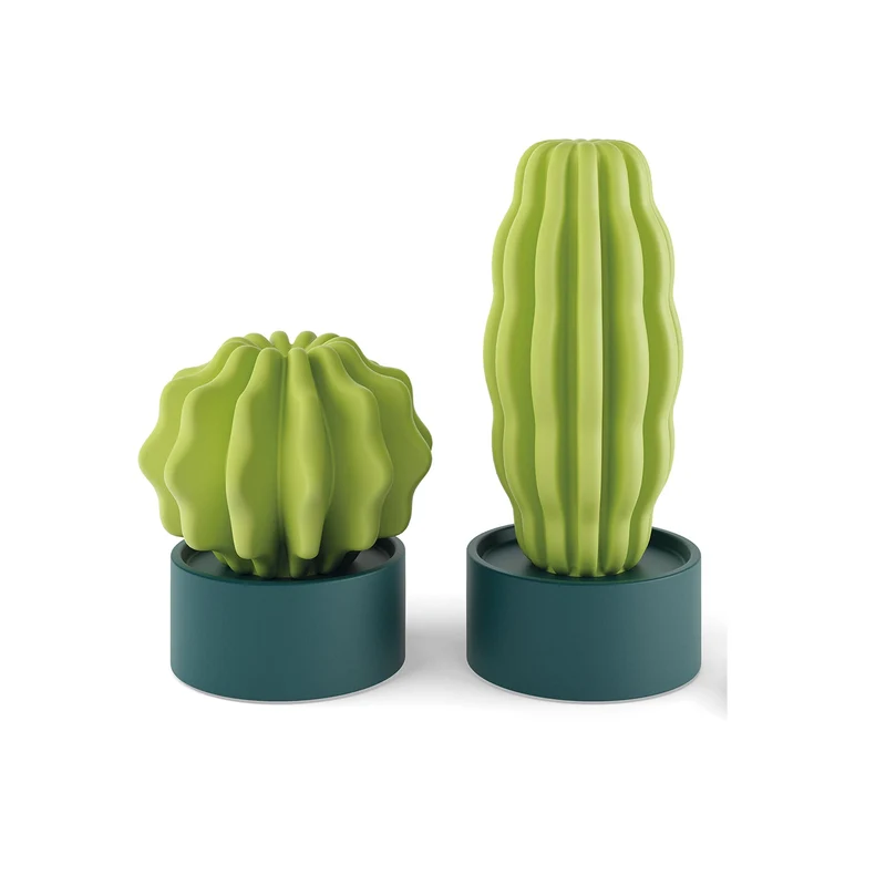 Decorative Object CACTUS LONG & CACTUS LARGE Set of Two by Alessandra Baldereschi for Serralunga