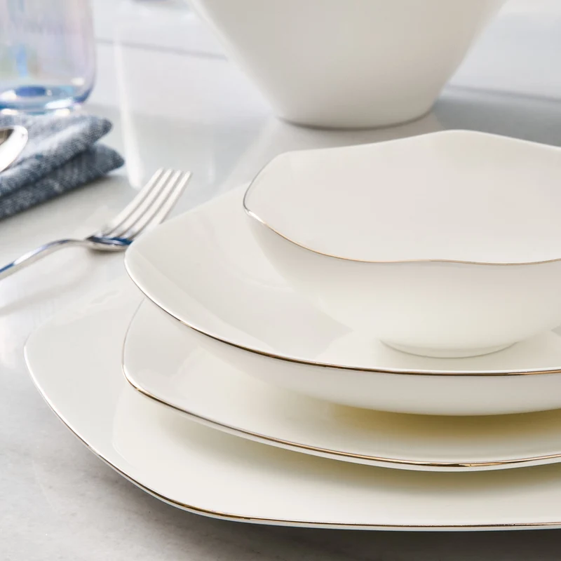 Karaca Fine Pearl Extra Hexagon, 61-teiliges 12-Personen-Geschirrset