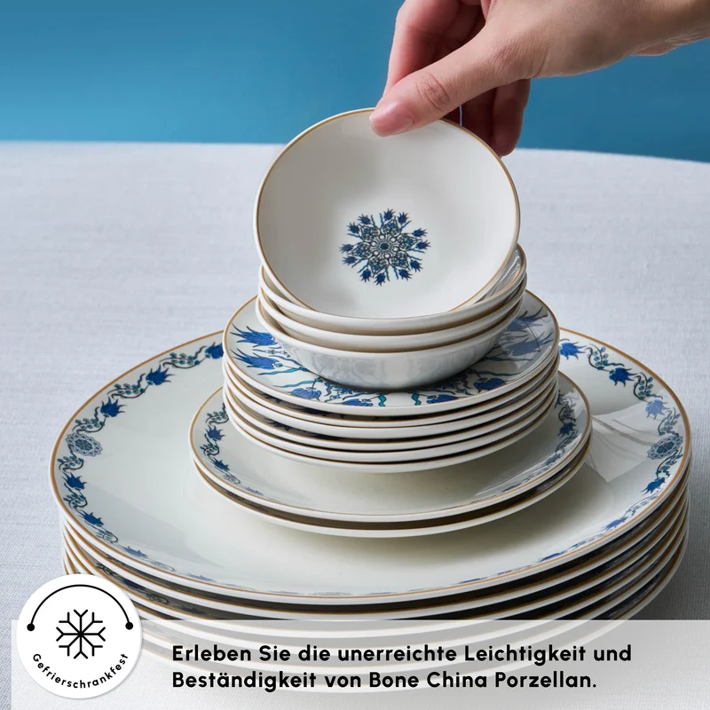 Karaca Bone China İznik 26-teiliges Servierset für 6 Personen, Mehrfarbig