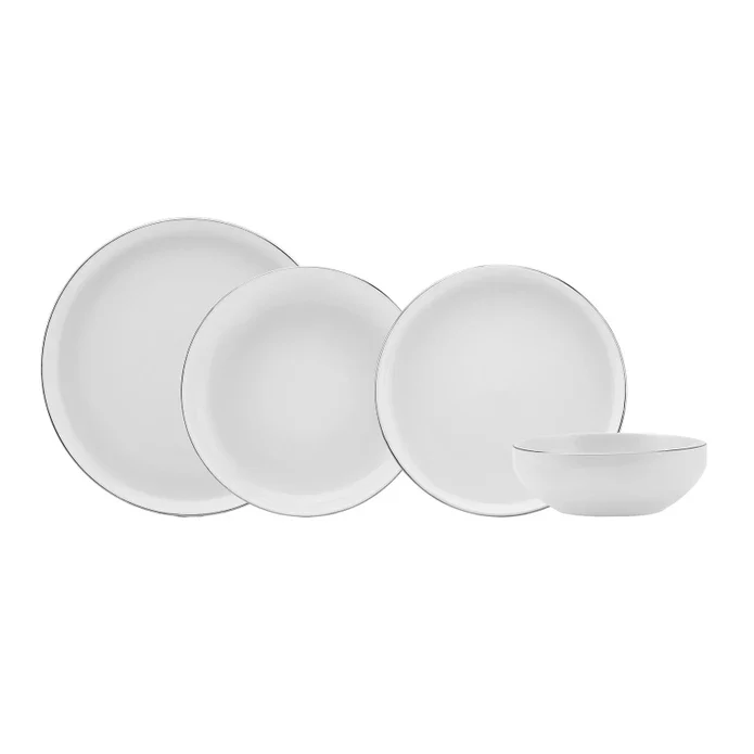 Karaca Streamline New Saturn V2 Platin Geschirrset für 6 Personen, 24-teilig