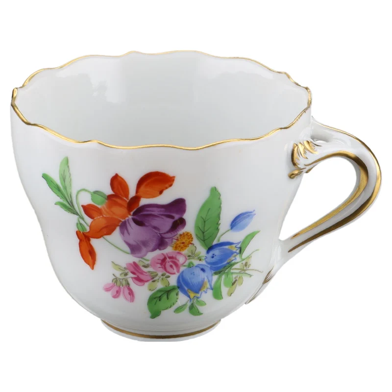 Mokka / Espressotasse mit Untere ohne Spiegel - Blüte Orange Lila
