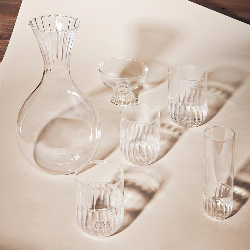 Blown Glass Water Glasses ROUTINE Set of 12 by Matteo Cibic for Paola C