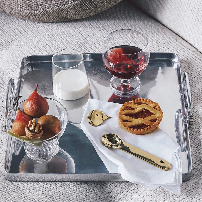 Polished Aluminum Tray COLONY by Aldo Cibic for Paola C