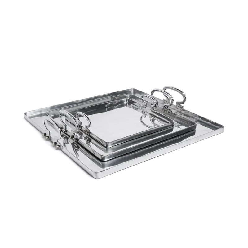 Polished Aluminum Tray COLONY by Aldo Cibic for Paola C