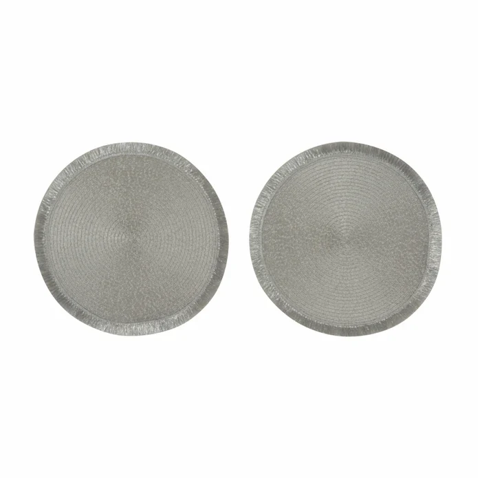 Karaca Home Ravlen Round Amerikanische Serviette 2er Set Silber