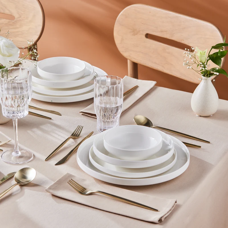 Karaca Streamline New Saturn Weiß 24-teiliges Tafelservice, 6 Personen