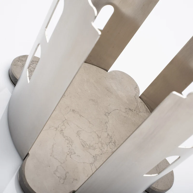 Marble and Steel Centrepiece QUATTROCANTI by Gabriele D'Angelo