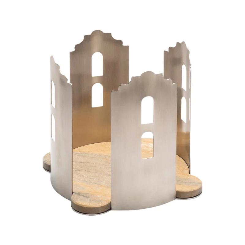 Marble and Steel Centrepiece QUATTROCANTI by Gabriele D'Angelo