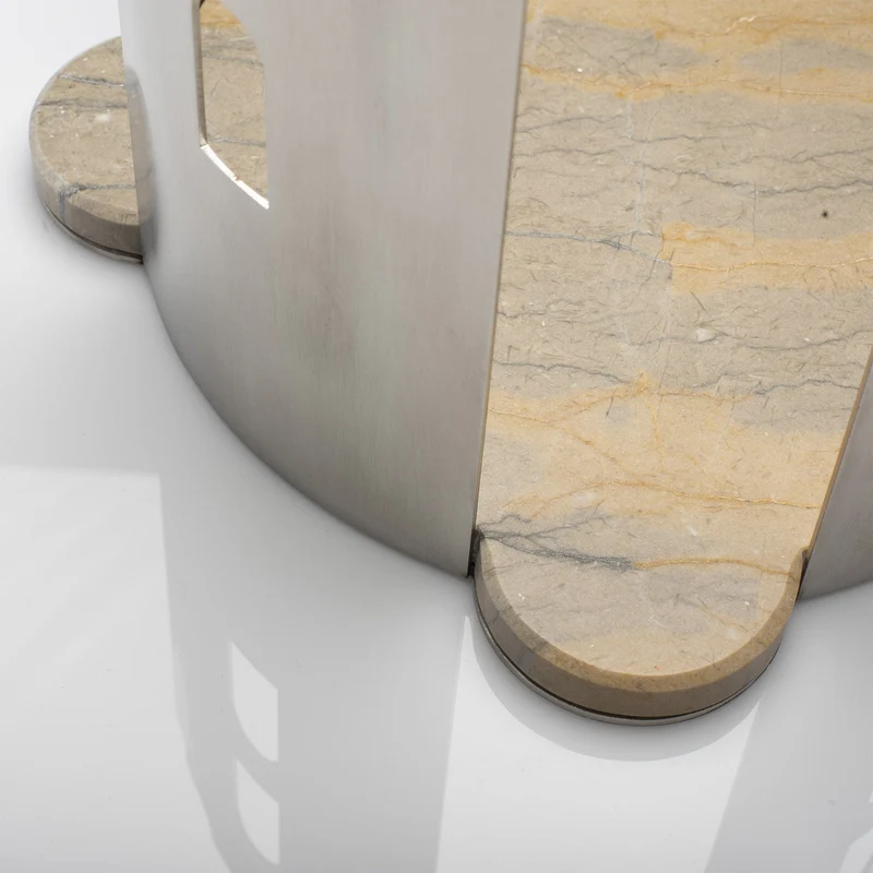 Marble and Steel Centrepiece QUATTROCANTI by Gabriele D'Angelo