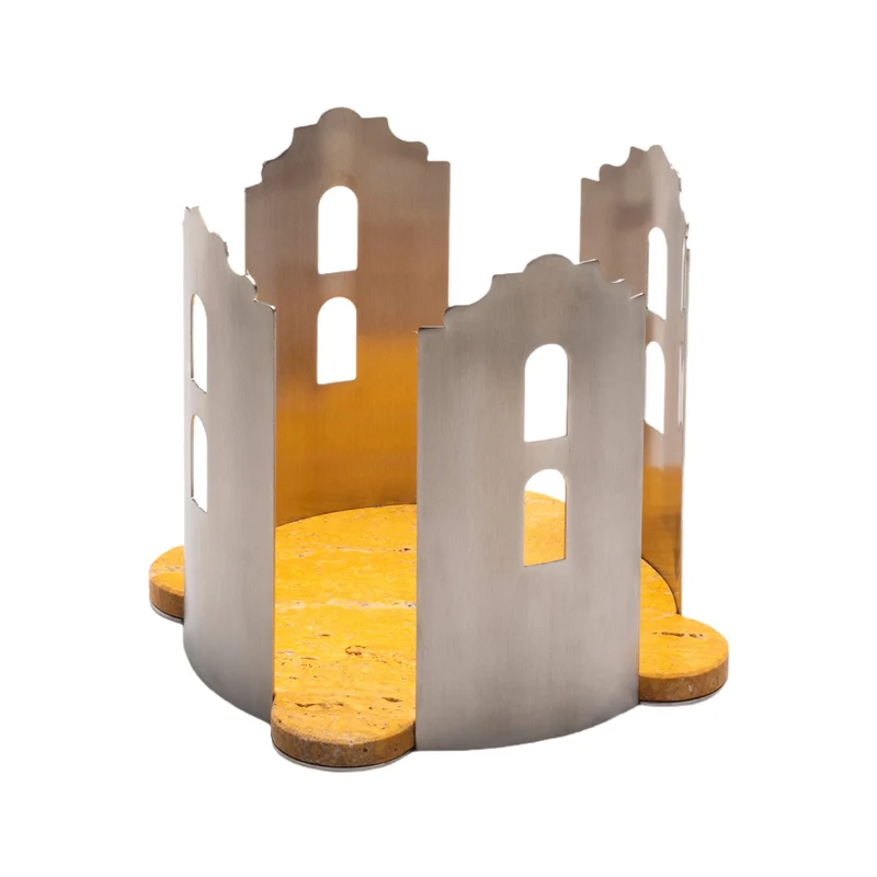 Marble and Steel Centrepiece QUATTROCANTI by Gabriele D'Angelo