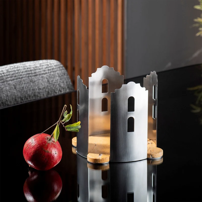 Marble and Steel Centrepiece QUATTROCANTI by Gabriele D'Angelo