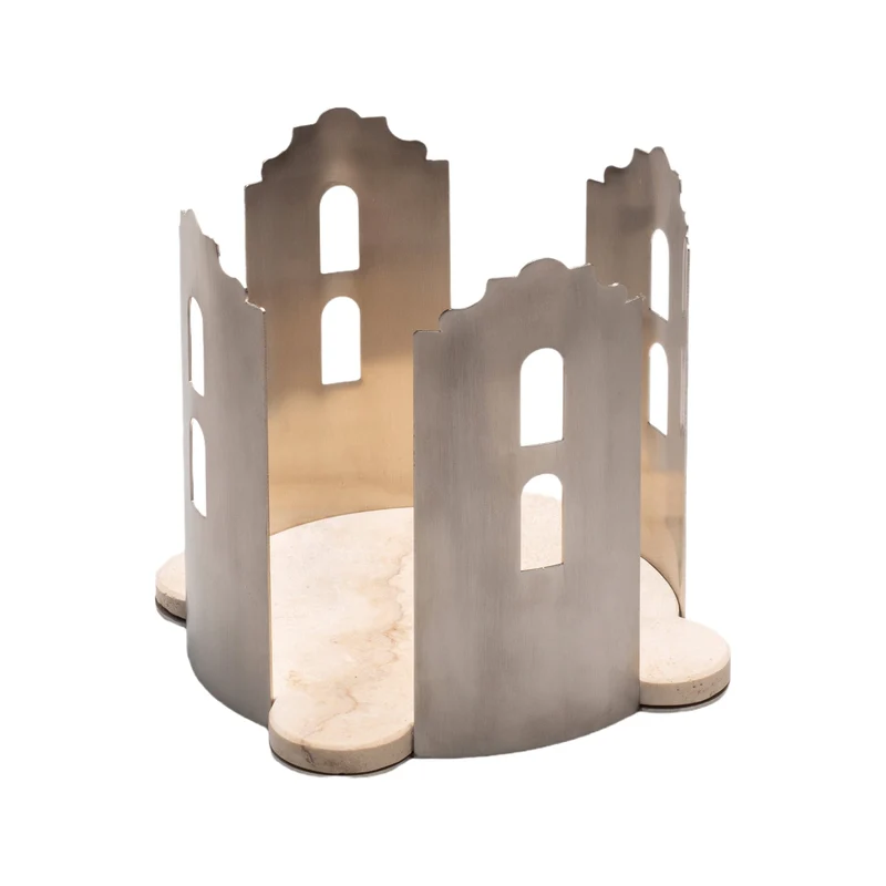 Marble and Steel Centrepiece QUATTROCANTI by Gabriele D'Angelo