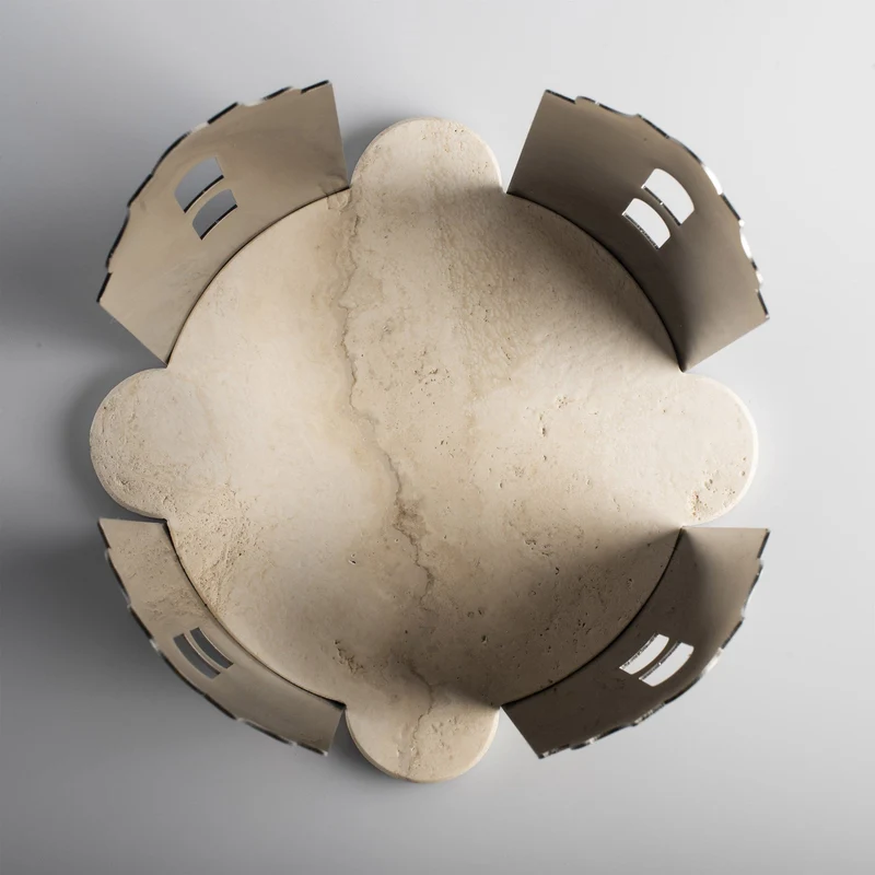 Marble and Steel Centrepiece QUATTROCANTI by Gabriele D'Angelo