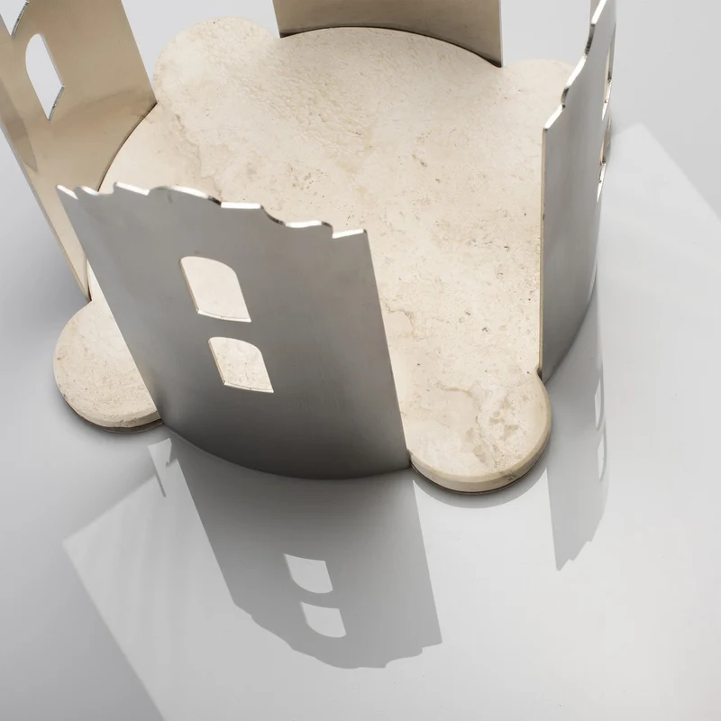 Marble and Steel Centrepiece QUATTROCANTI by Gabriele D'Angelo