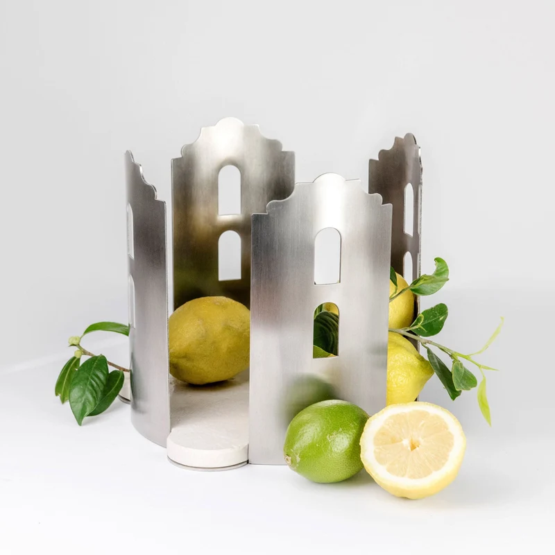 Marble and Steel Centrepiece QUATTROCANTI by Gabriele D'Angelo
