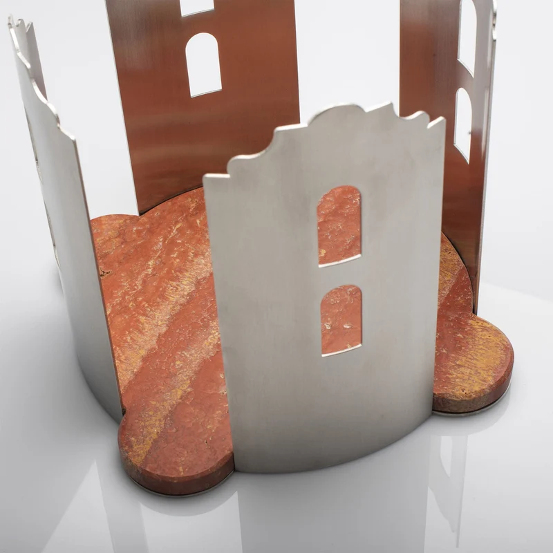 Marble and Steel Centrepiece QUATTROCANTI by Gabriele D'Angelo