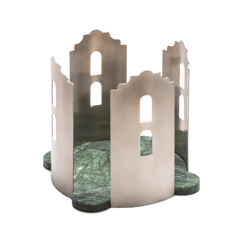 Marble and Steel Centrepiece QUATTROCANTI by Gabriele D'Angelo